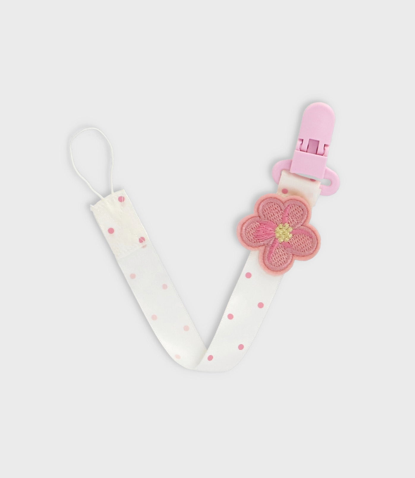 Porta chupete recién nacida con flor Talla única / Blanco