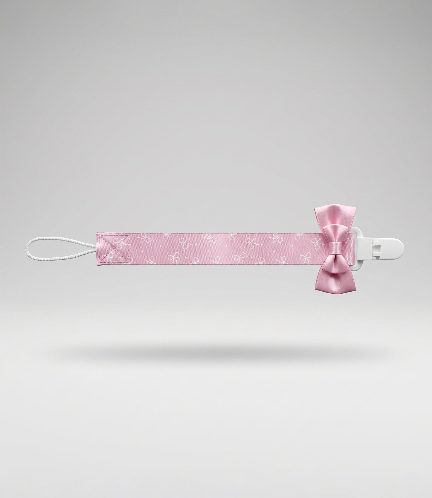 Porta chupete recién nacida con lazo Talla única / Rosado