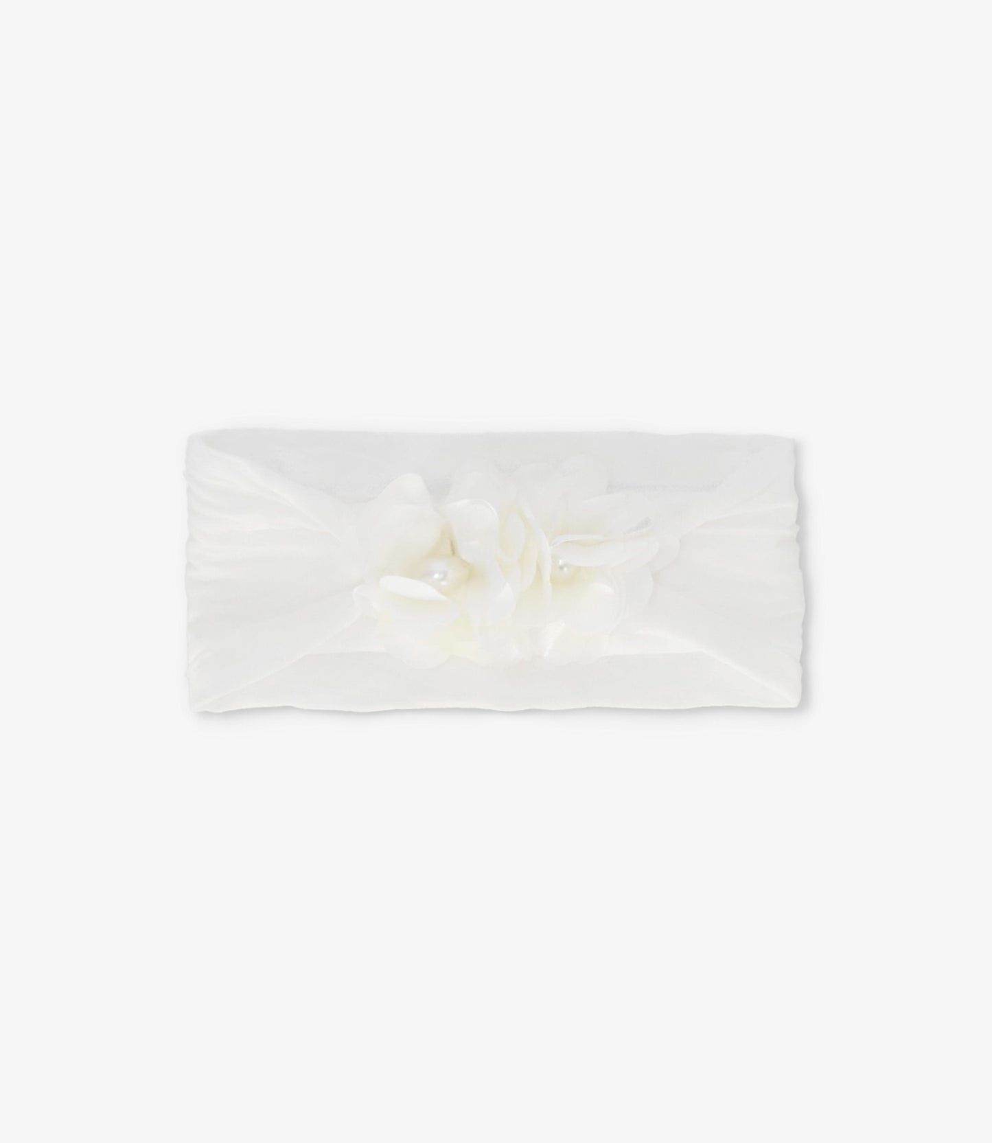 Cintillo recién nacida con flores Talla única / Crudo
