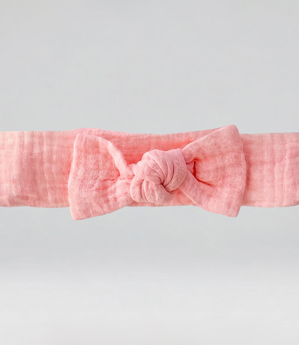Cintillo recién nacida con lazo Talla única / Rosado