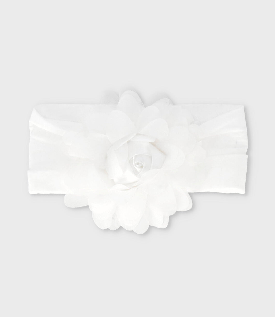 Cintillo recién nacida con flor Talla única / Blanco