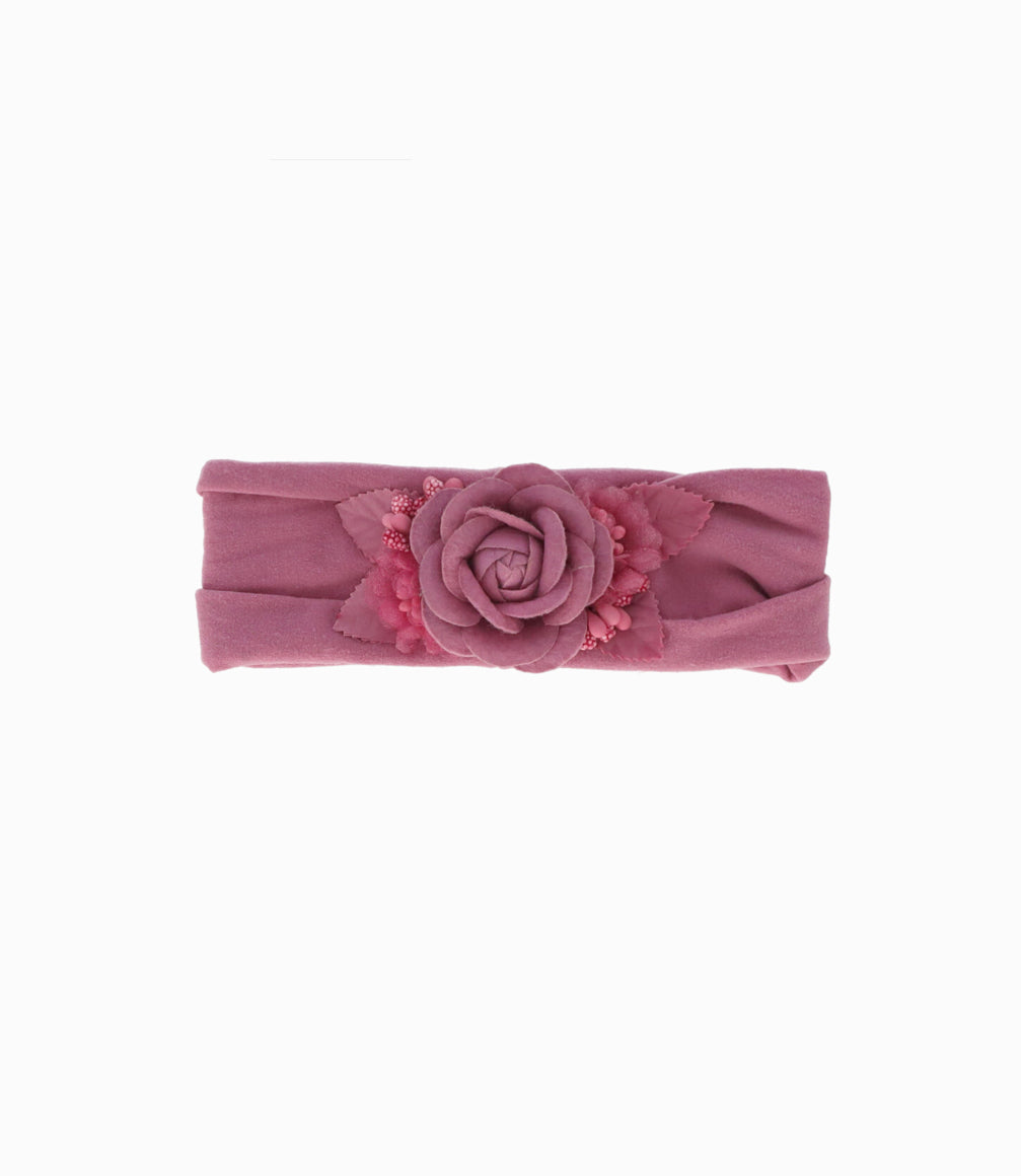 Cintillo recién nacida con flor