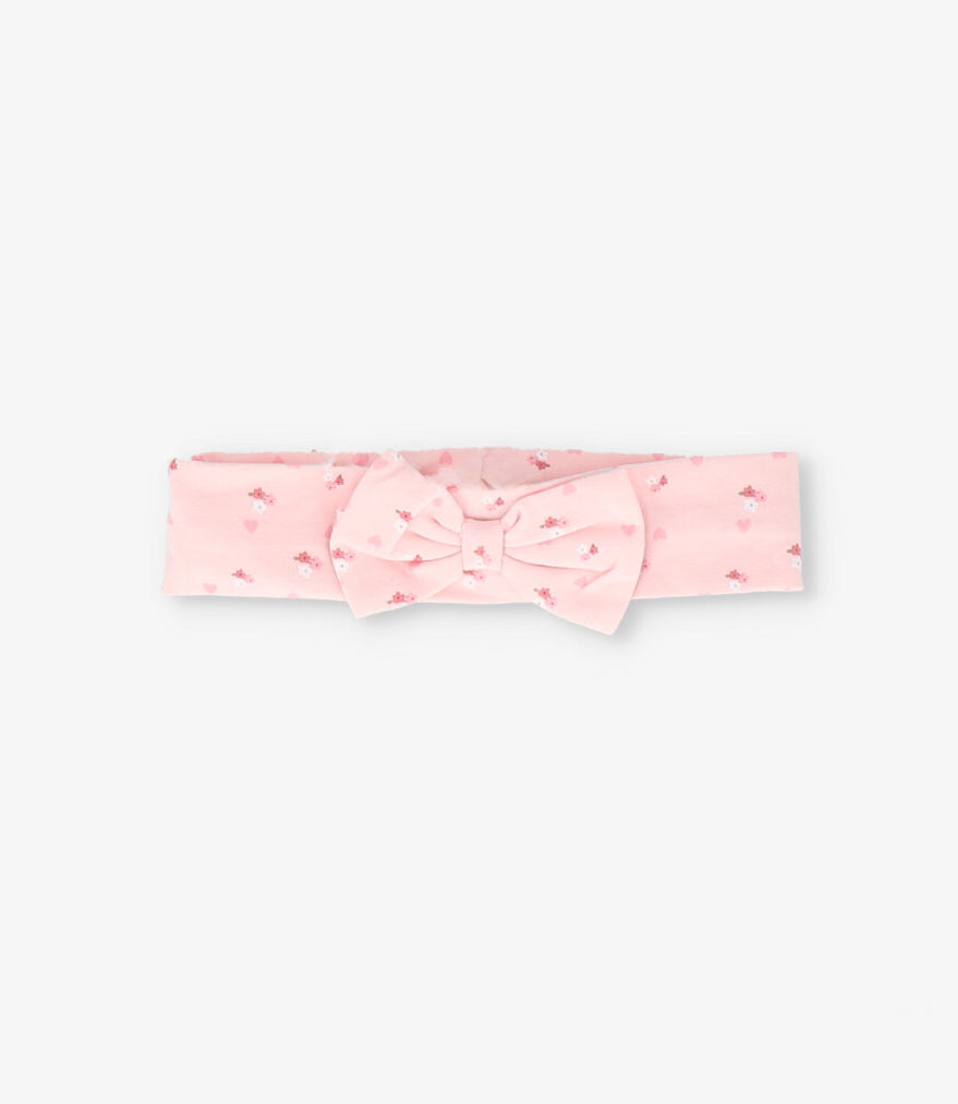 Cintillo recién nacida con flores Talla única / Rosado