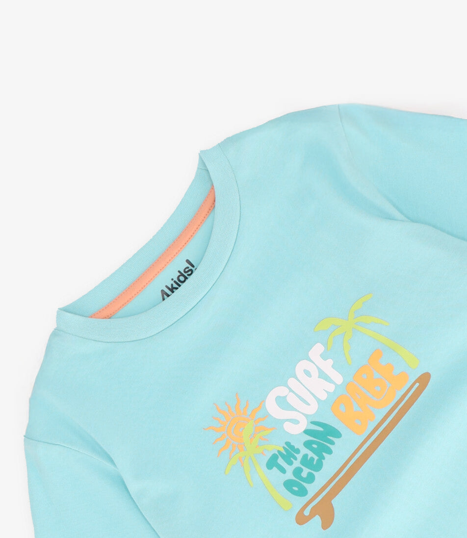 Polera niño surf 2 años / Celeste
