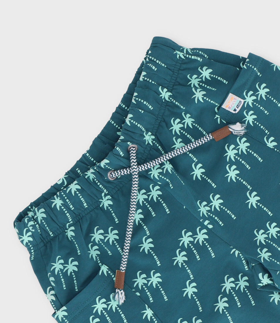 Bermuda niño con palmeras 2 años / Verde