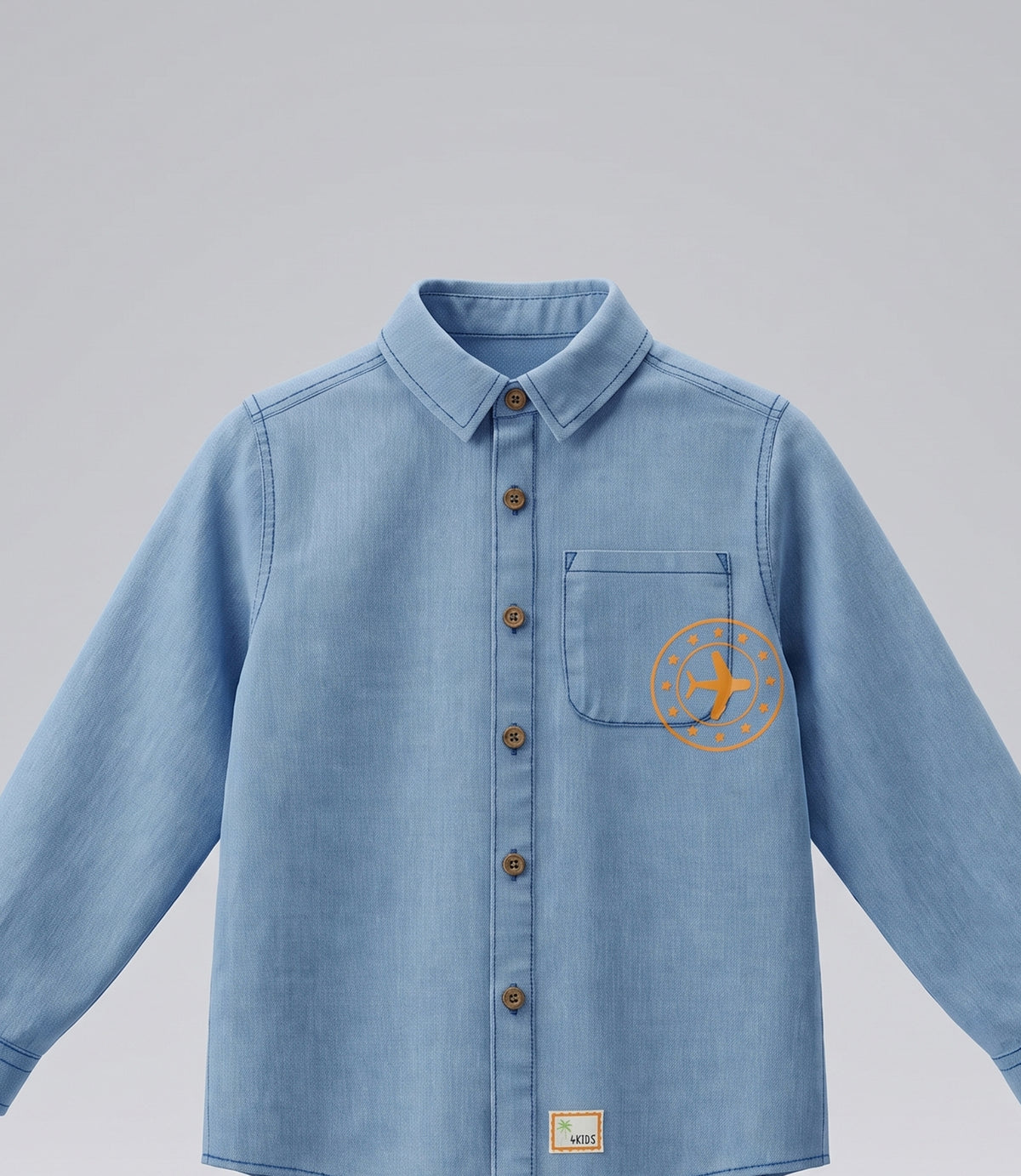 Camisa niño denim 2 años / Celeste