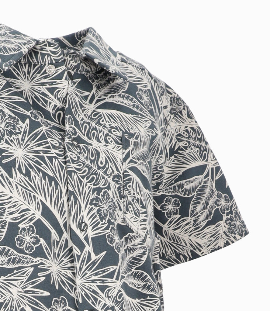 Camisa niño con hojas 2 años / Azul Marino