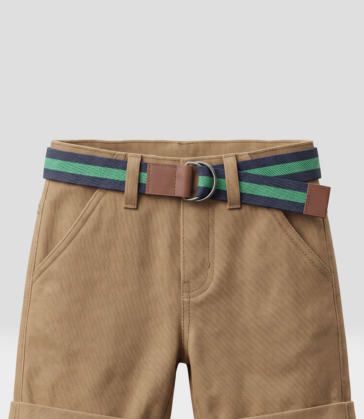 Bermuda bebé twill con cinturón 6 meses / Beige