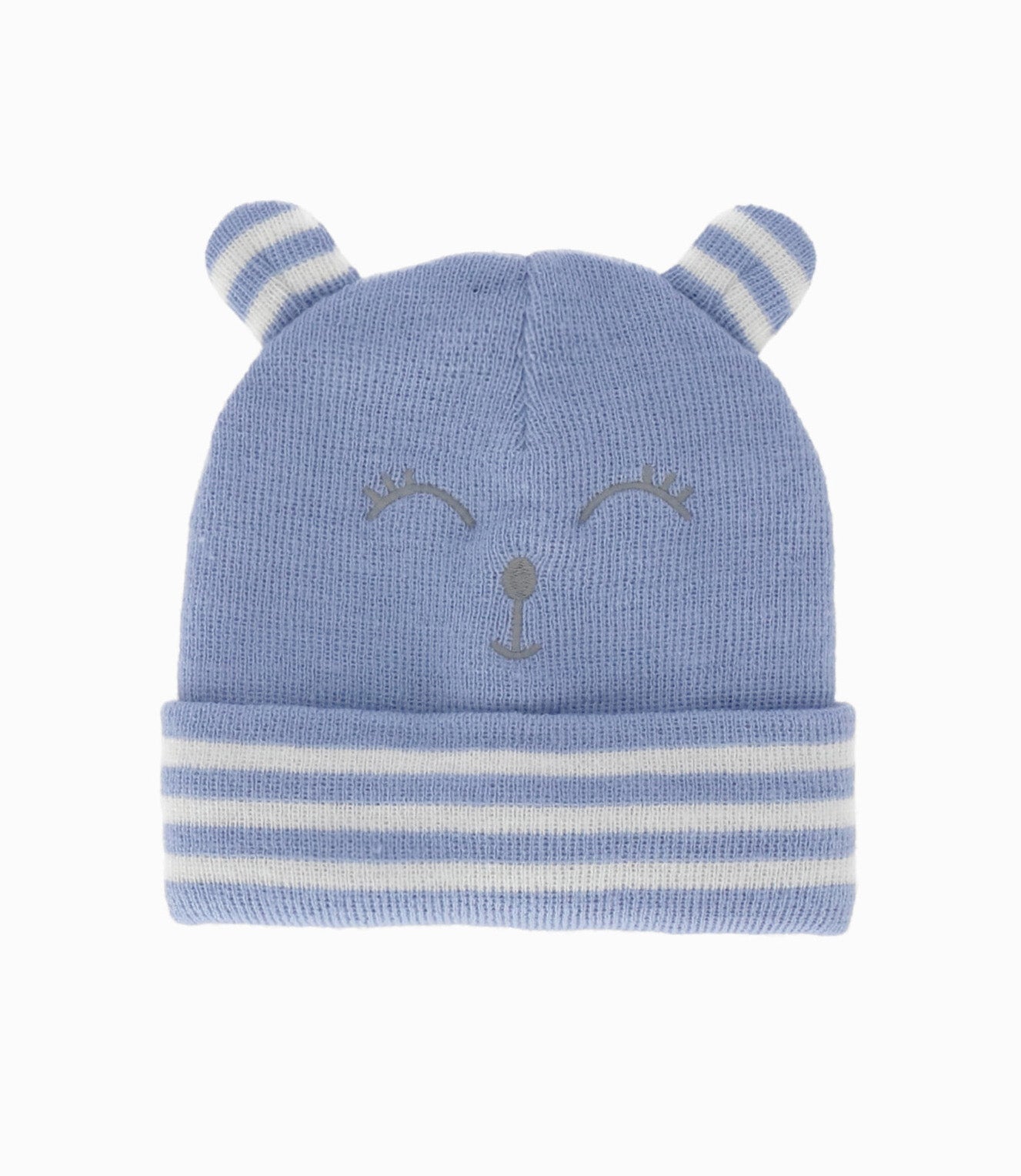Gorro recién nacido con carita Talla única / Azul