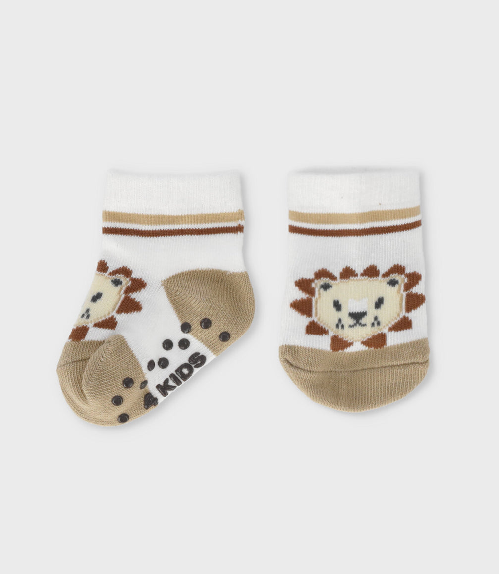 Calcetín recién nacido con león