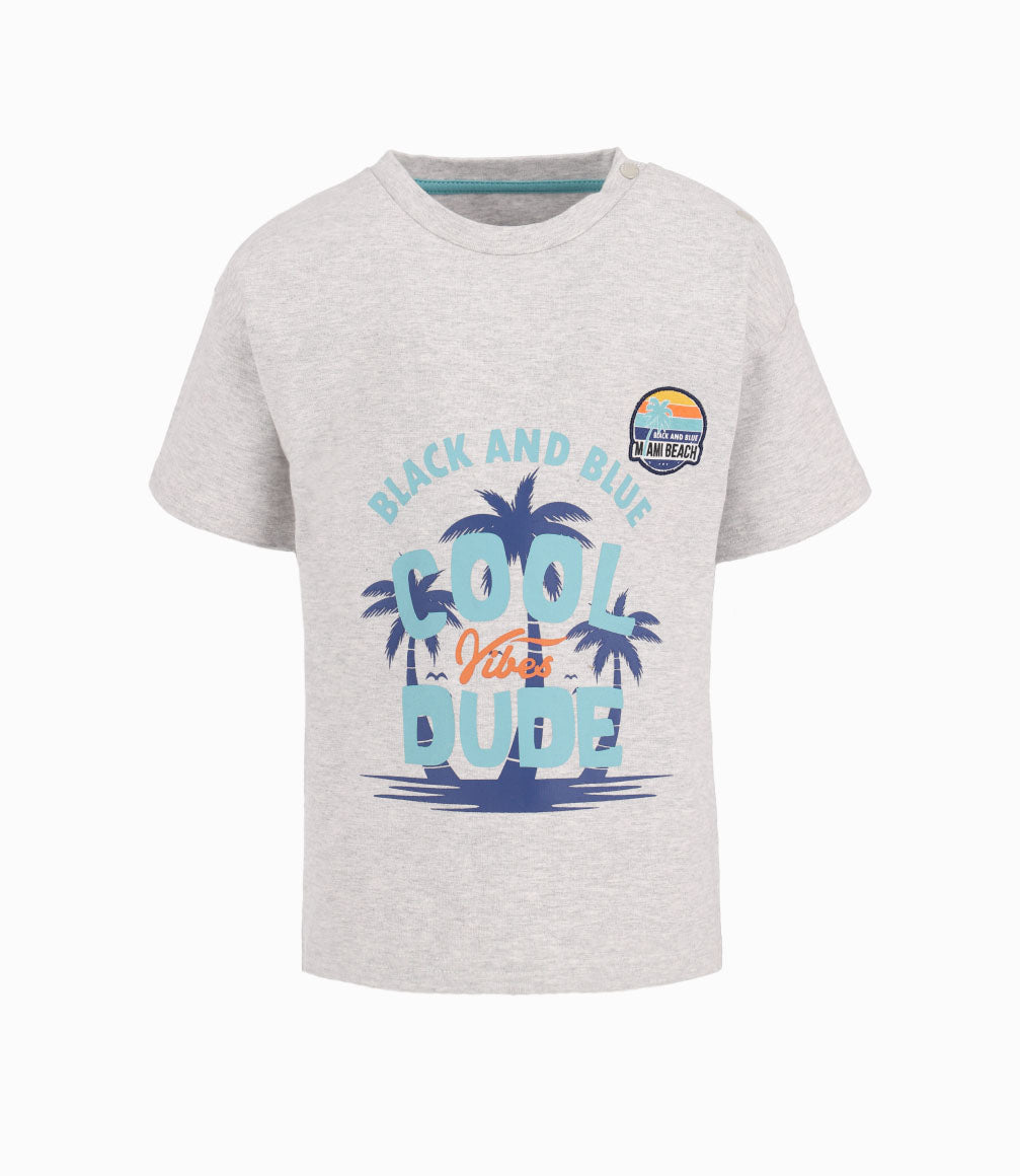 Polera Con Frase Estampada Bebé Niño Gris