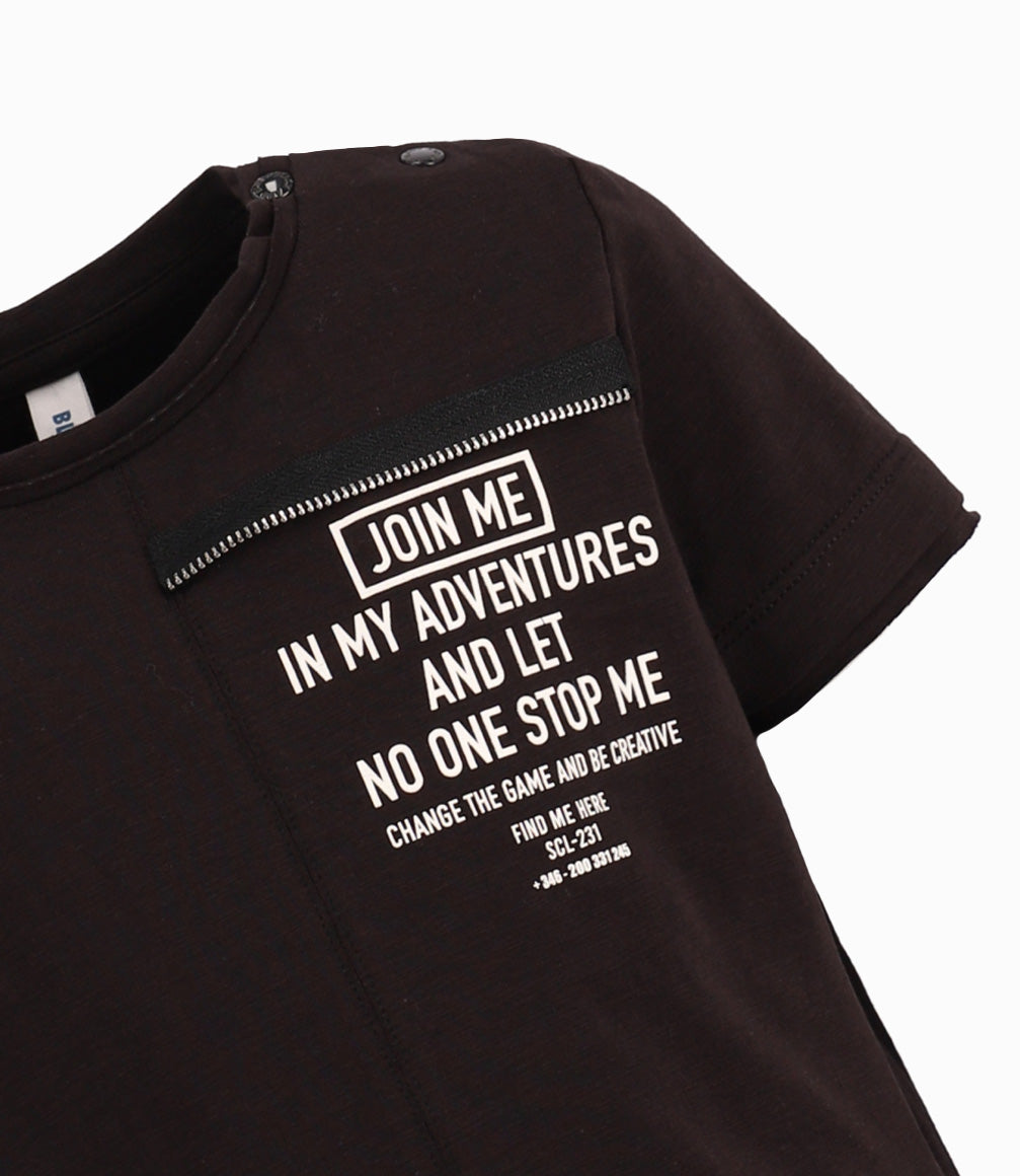 Polera Bebé Join Me Asimétrico Black and Blue Negro