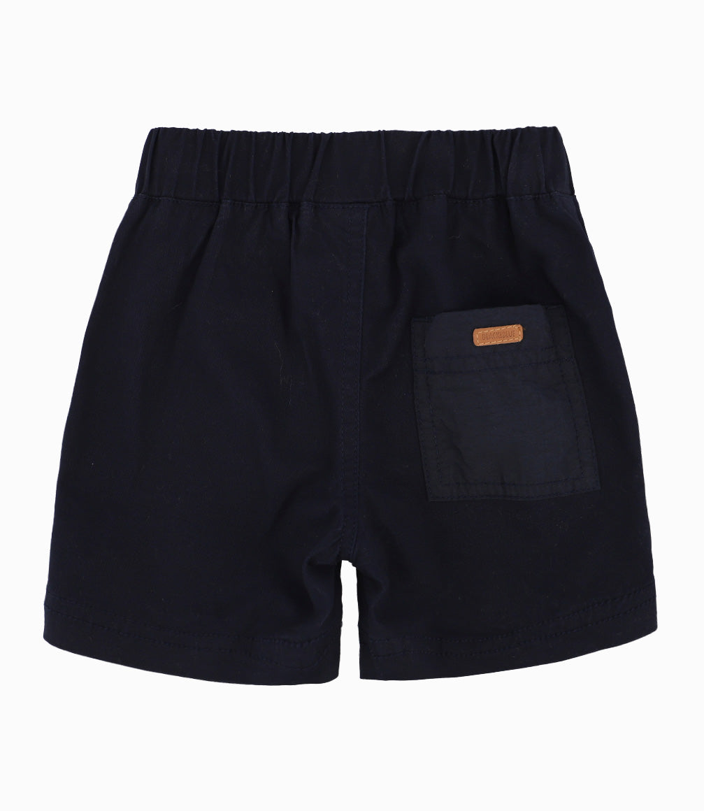 Bermuda Bebé Con bolsillos de parche Black and Blue Azul Marino