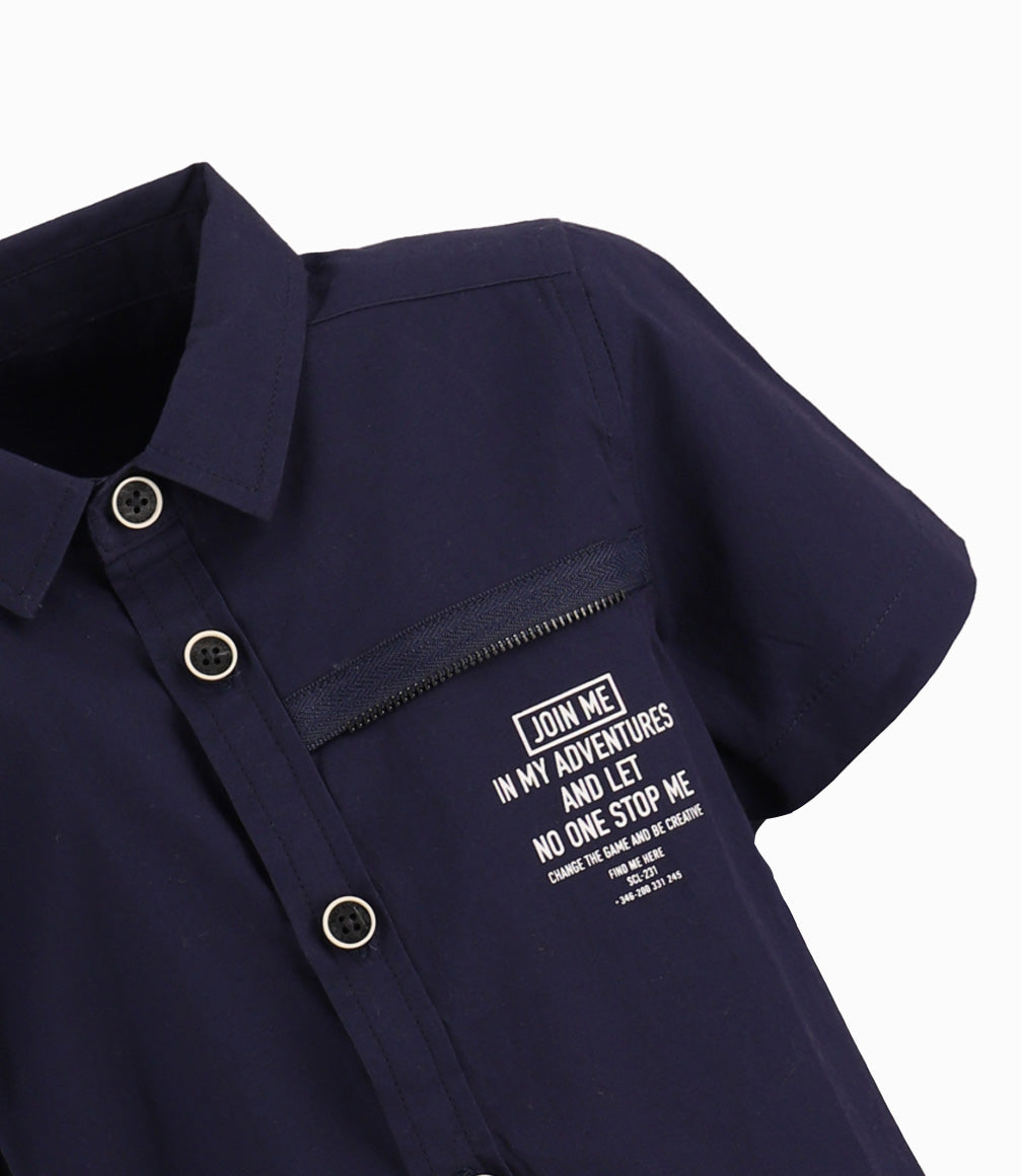 Camisa Bebé Join Me Black and Blue Azul Marino