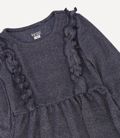 Vestido Shoulder Detail Bebé Azul 4 Kids