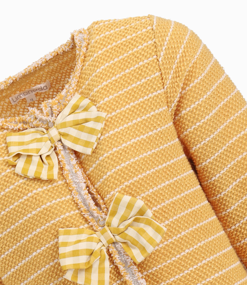 Chaqueta Con Rayas Niña Mostaza Limonada