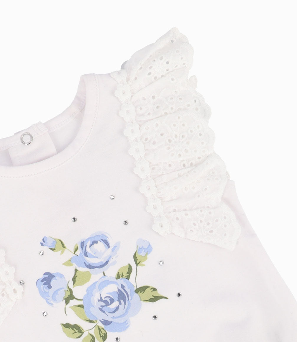 Polera Popelín Bebé Niña Blanco