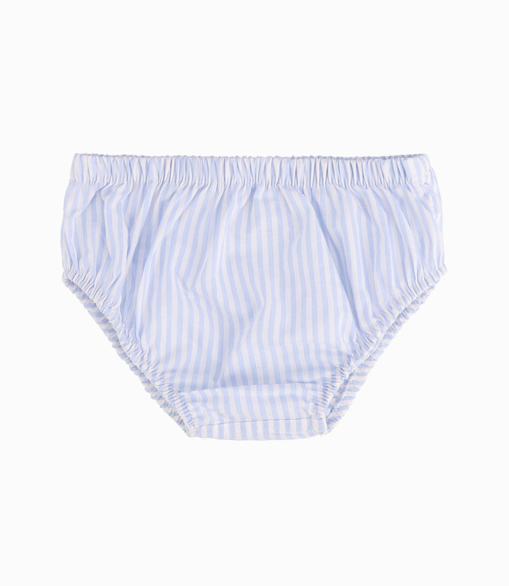 Vestido A Rayas Recién Nacida Celeste