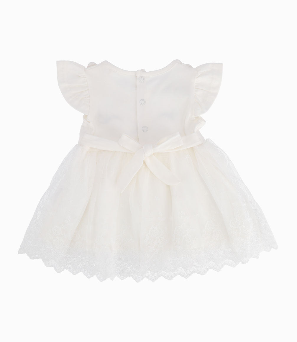 Vestido Con Carita y Orejas Recién Nacida Crudo Limonada