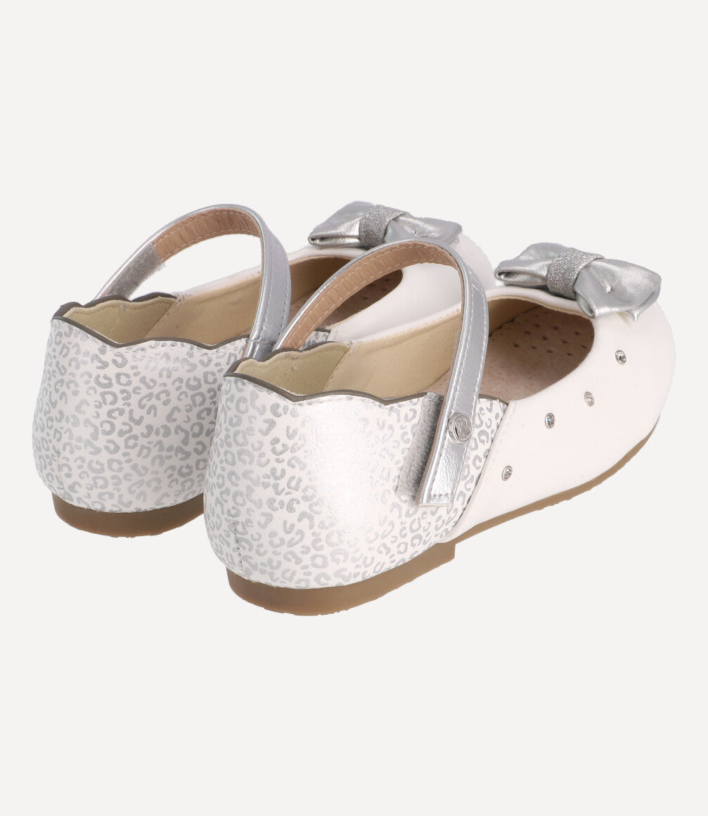 Bailarina Con Animal Print Plateado Niña Blanco Limonada