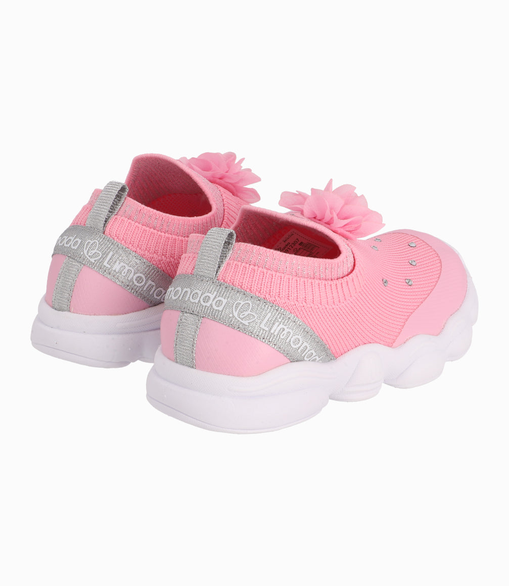 Zapatilla Con Flor Bebé Niña Rosado