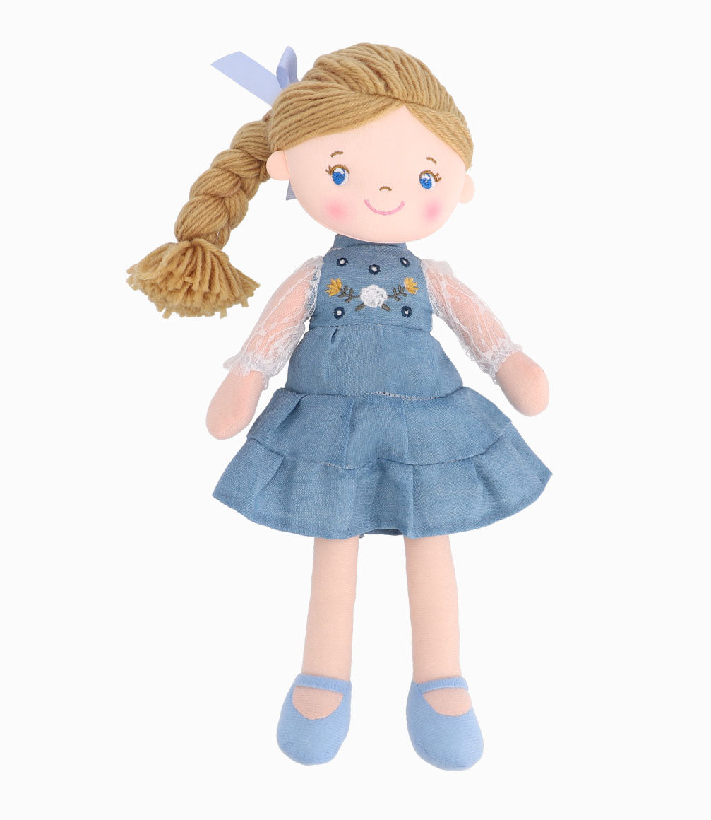 Muñeca Con Encaje Niña Denim Celeste Limonada