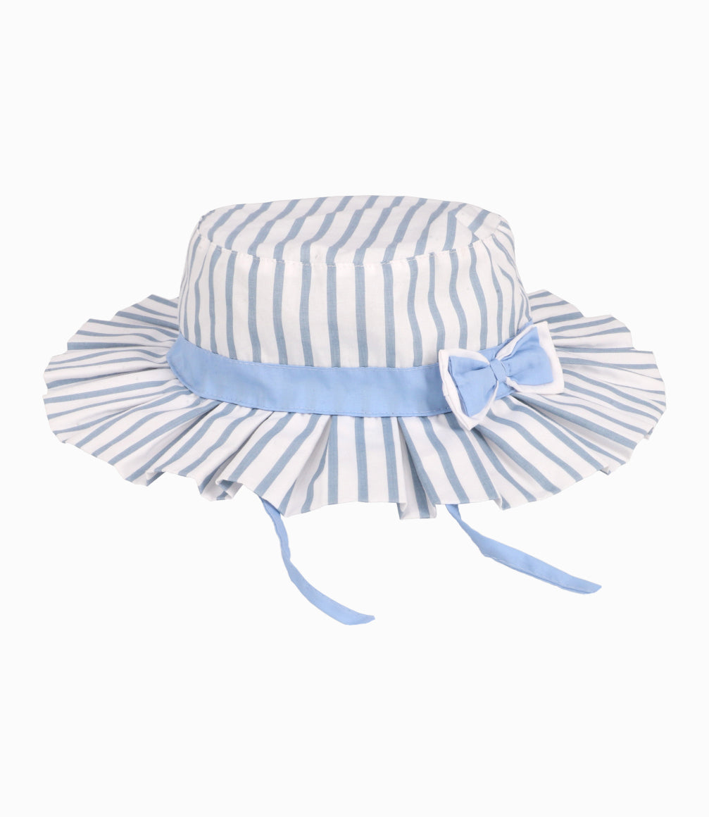 Sombrero A Rayas Niña Celeste Limonada