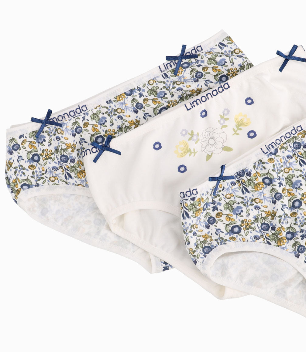 Set Calzón Con Flores Amarillas y Azules Niña