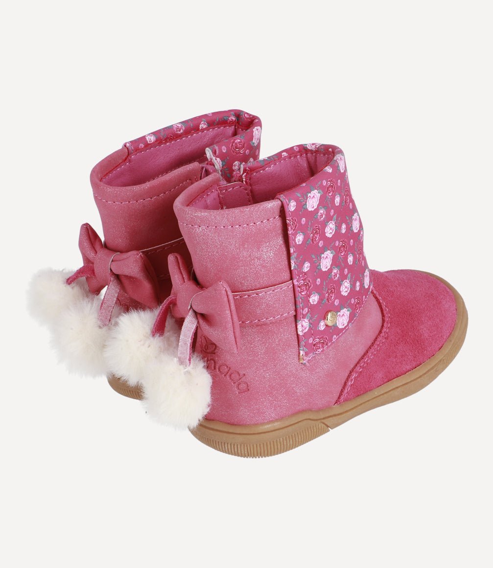 Bota Magenta Flowers Bebé Carmín Limonada