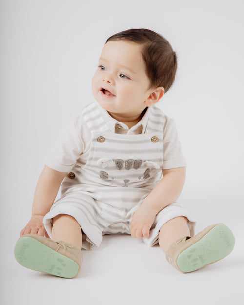 Jardinera recién nacido con rayas