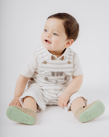 Jardinera recién nacido con rayas