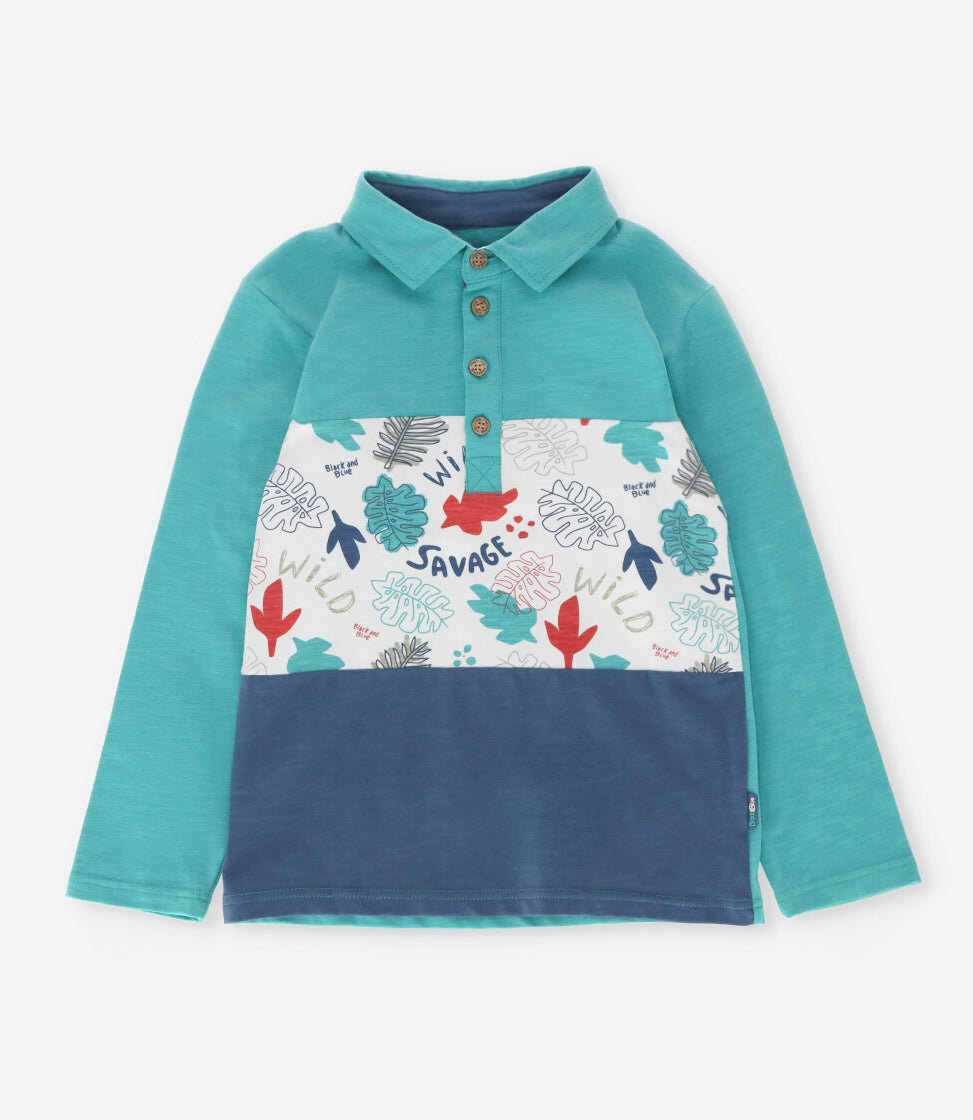 Polera niño con hojas 2 años / Menta
