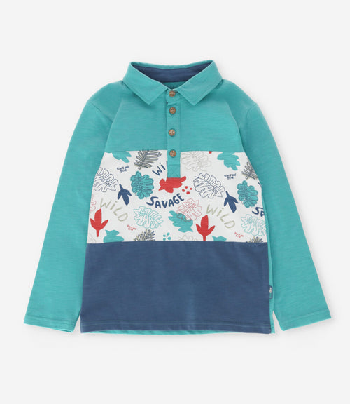 Polera niño con hojas 2 años / Menta
