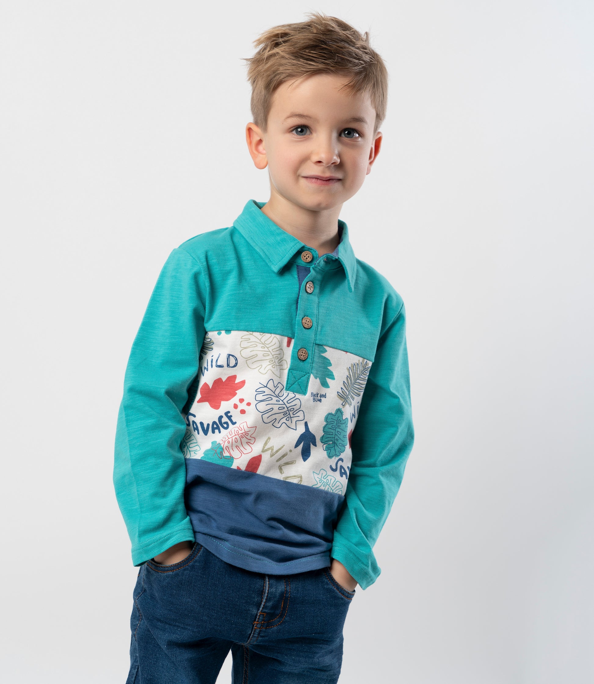 Polera niño con hojas 2 años / Menta