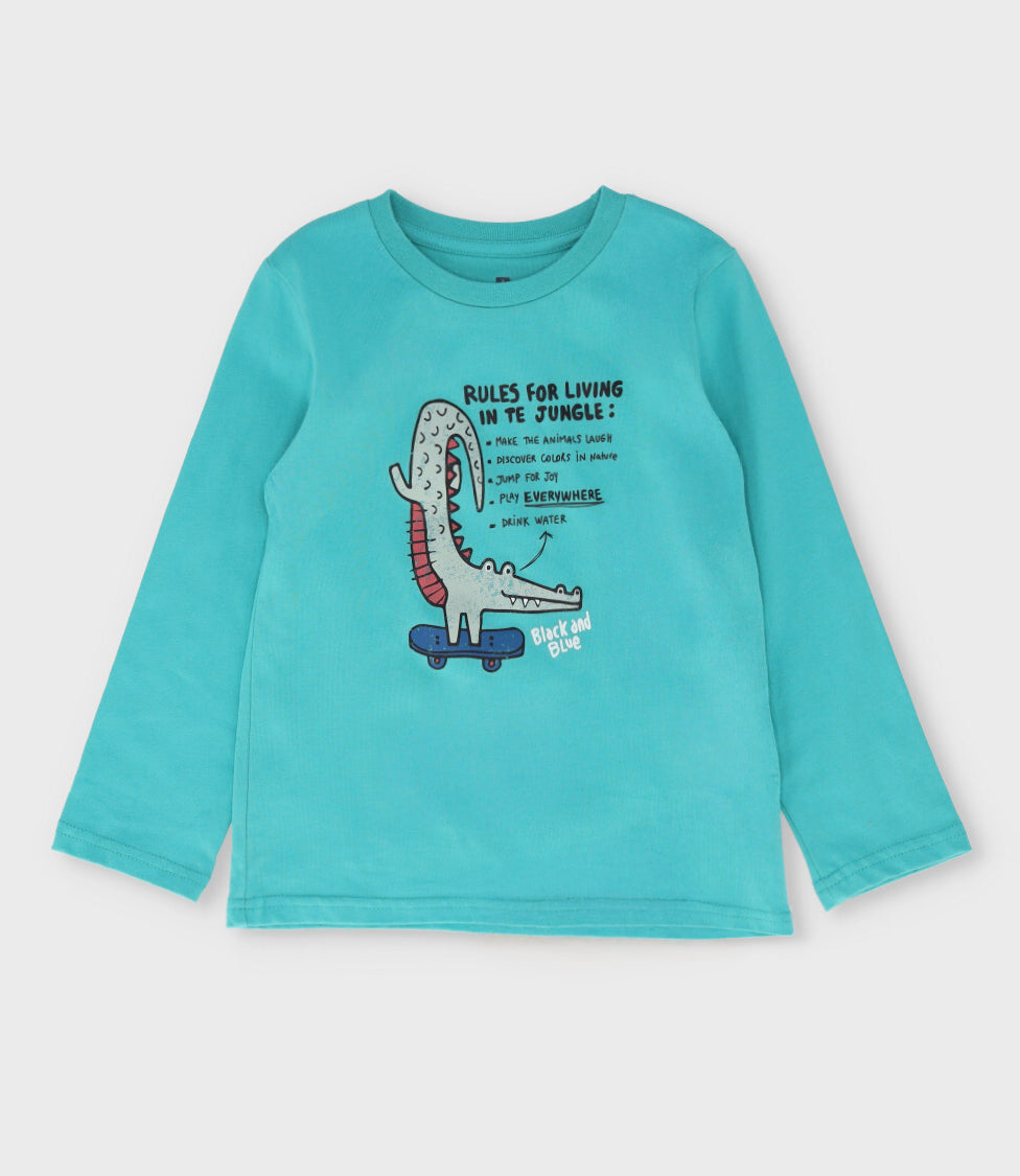 Polera niño jungle 2 años / Menta