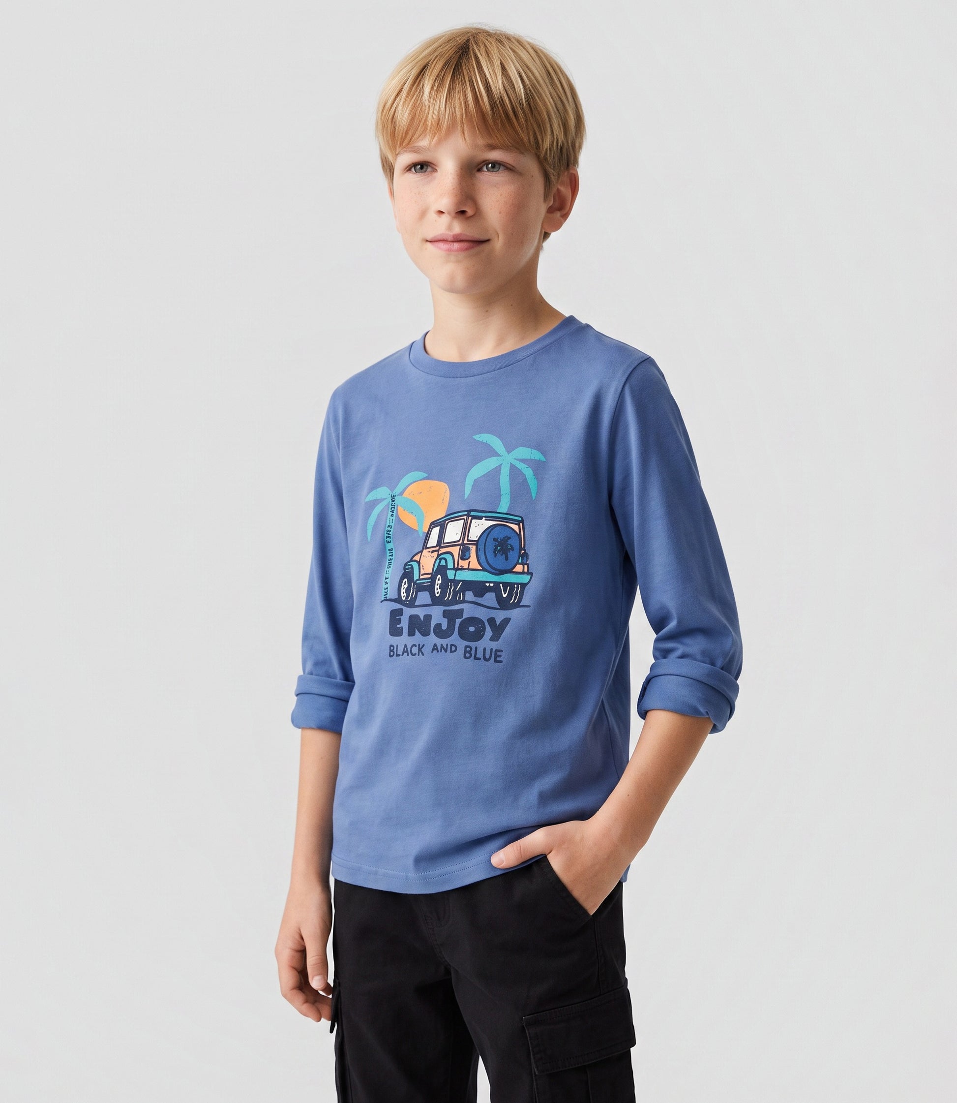 Polera niño enjoy 2 años / Azul
