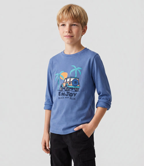 Polera niño enjoy 2 años / Azul