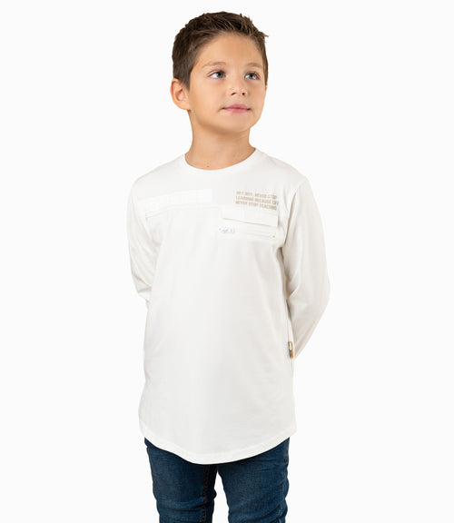 Polera Niño Con Estampado 2 años / Blanco