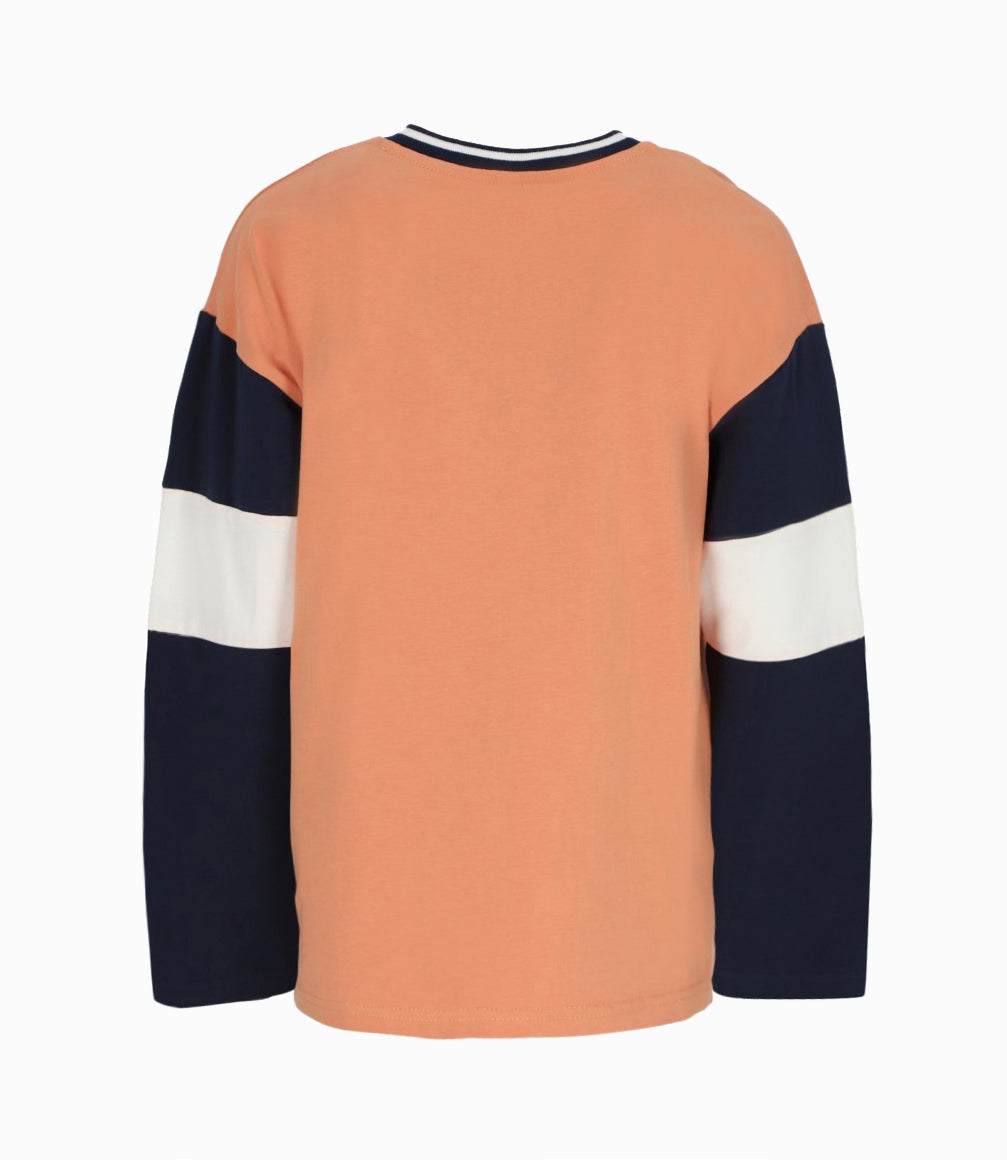 Polera niño bicolor 2 años / Naranjo