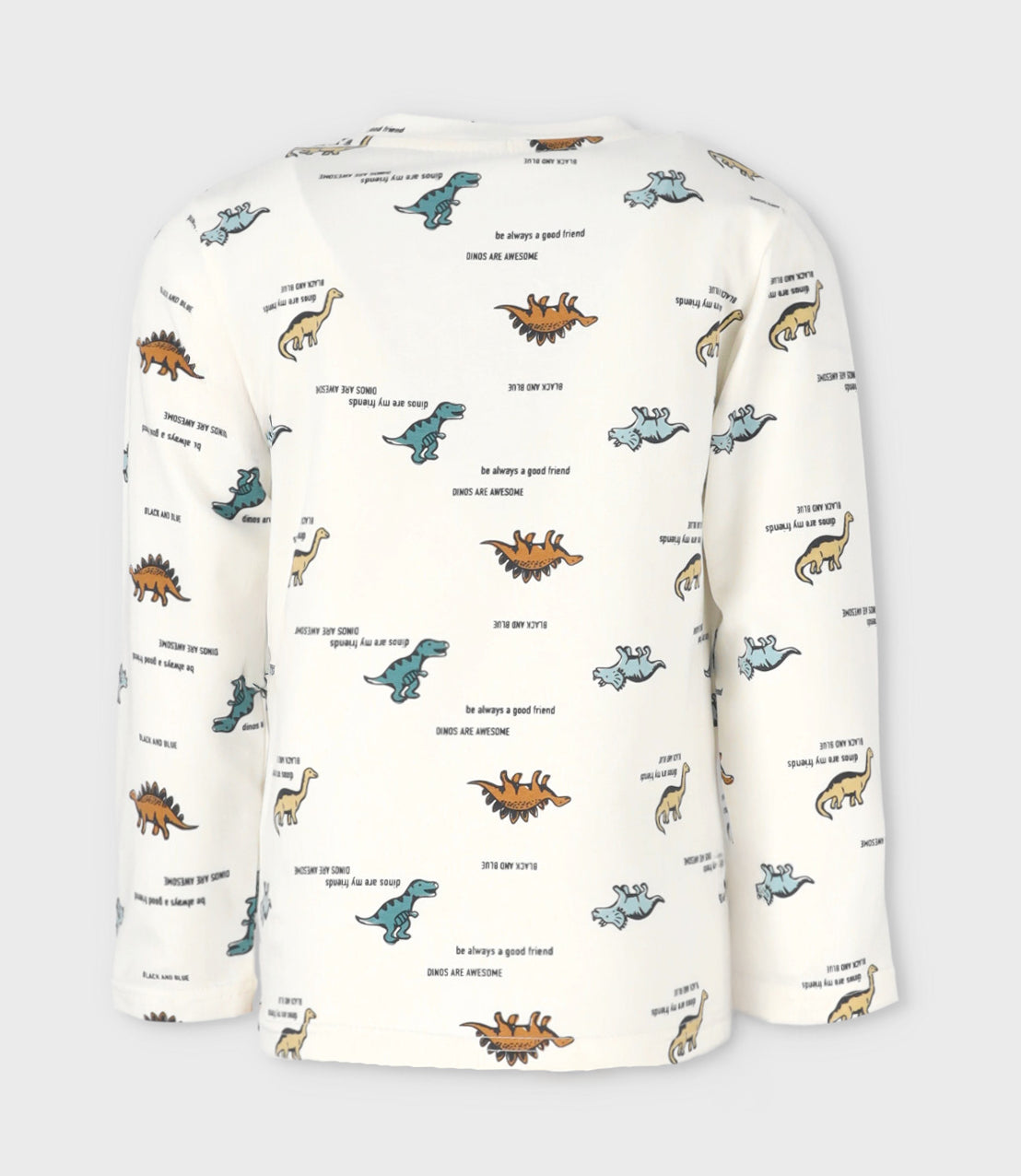 Polera niño con dinosaurios 2 años / Blanco