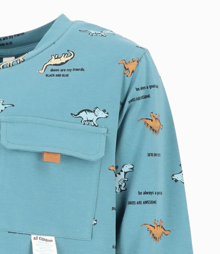 Polera niño con dinosaurios 2 años / Petróleo