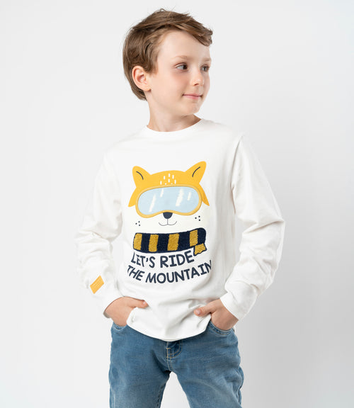 Polera niño con diseño 2 años / Blanco