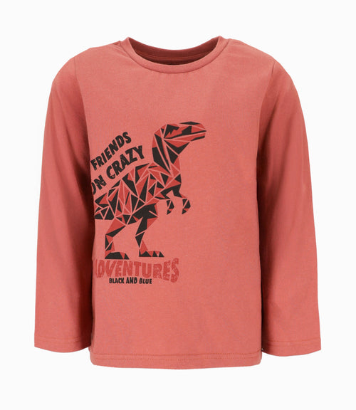 Polera niño con dinosaurio 2 años / Naranjo