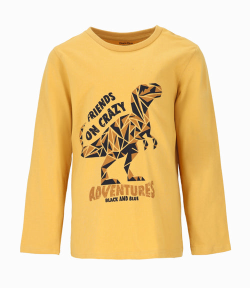 Polera niño con dinosaurio 2 años / Mostaza
