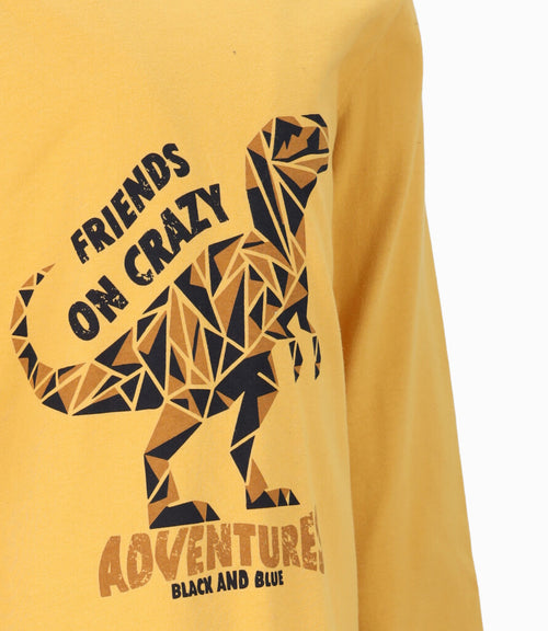 Polera niño con dinosaurio 2 años / Mostaza