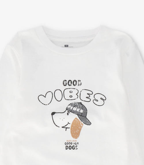 Polera niño good vibes 2 años / Crudo