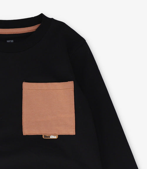 Polera niño con bolsillo 2 años / Negro