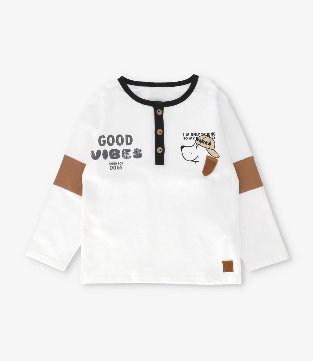 Polera niño good vibes 2 años / Crudo