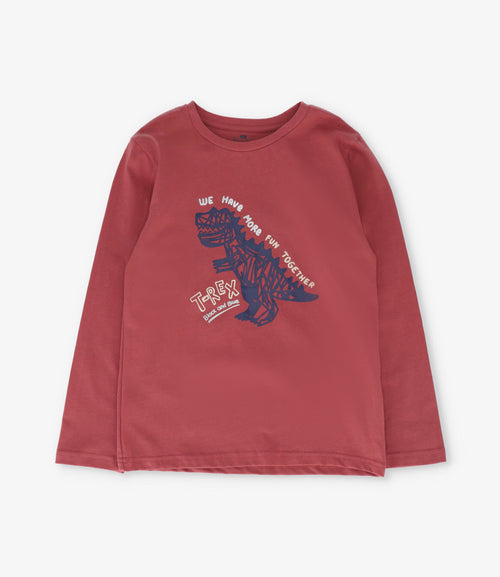 Polera niño t-rex 2 años / Café