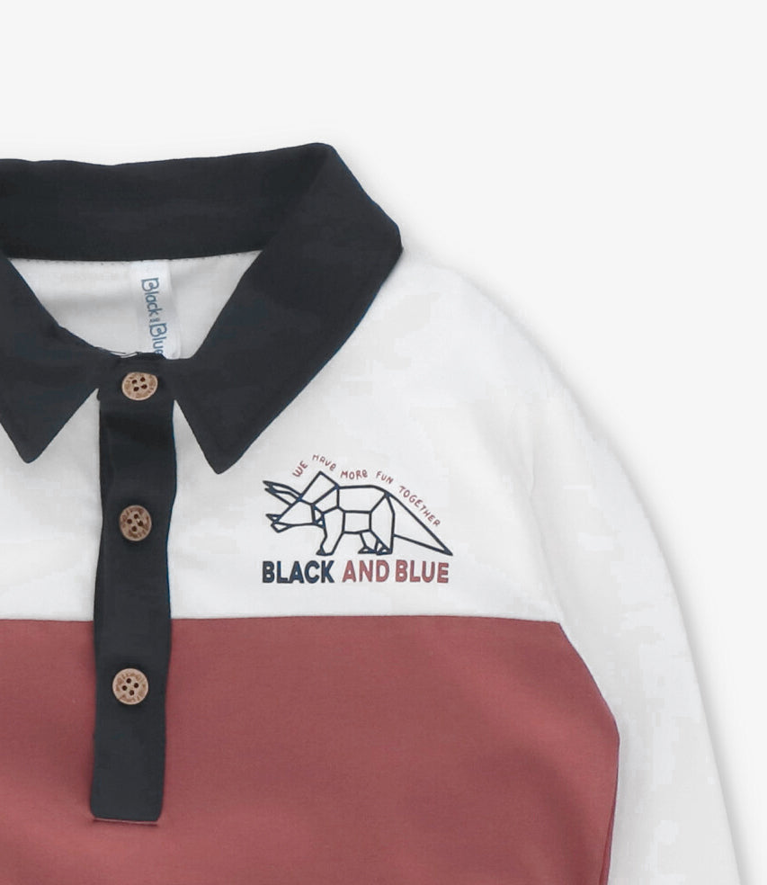 Polera niño con cuello 2 años / Crudo